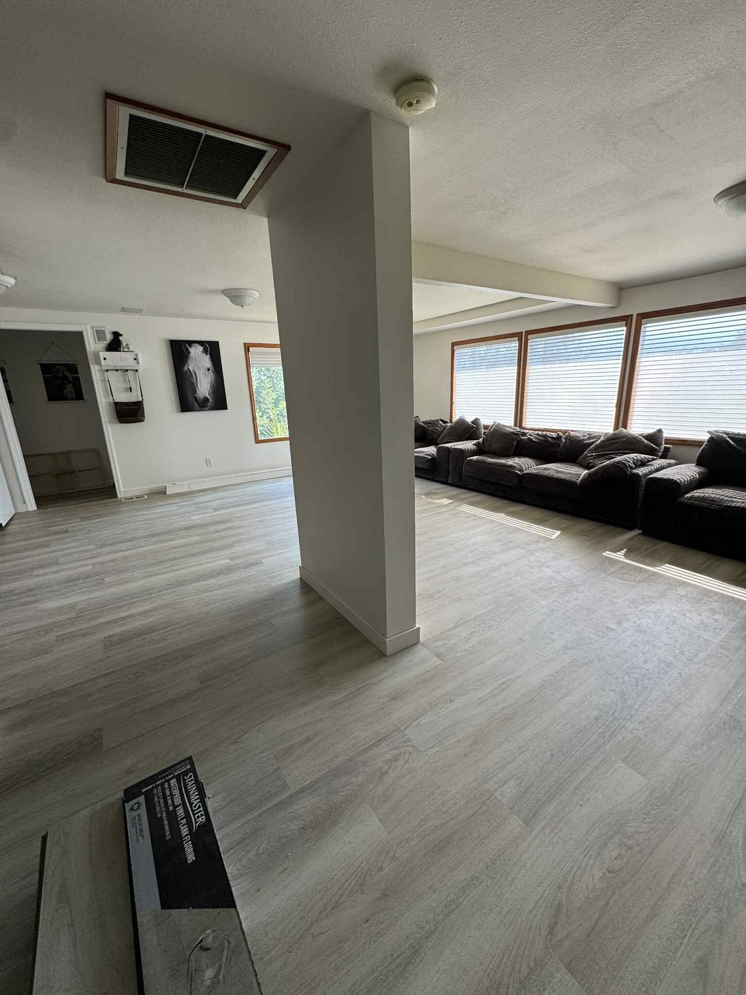 Great room flooring installed by MG Flooring